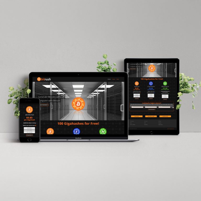 Bitrush desktop website.