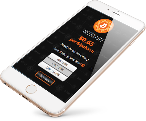 Mobile view of the Bitrush website.