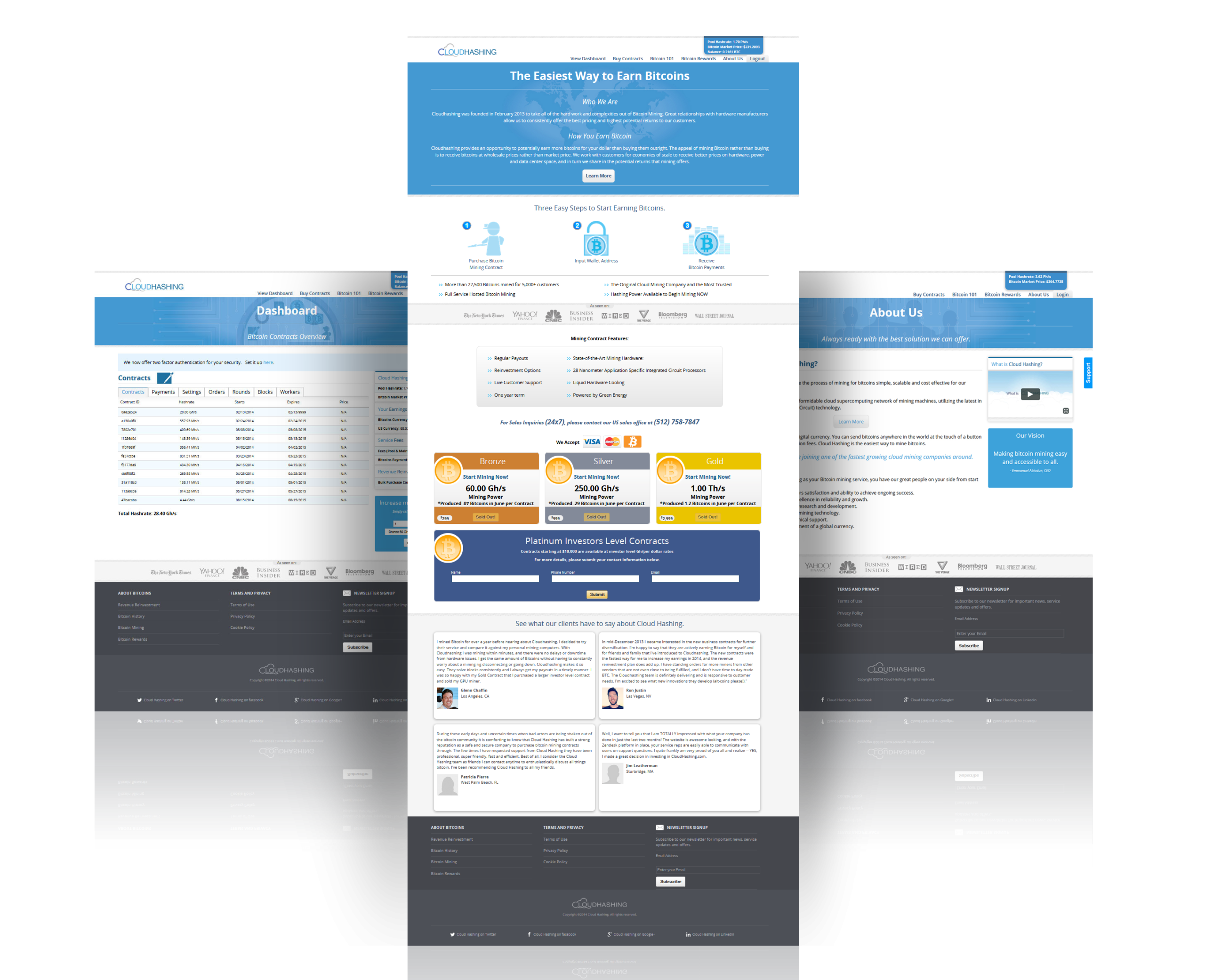 Desktop view of Cloudhashing website.