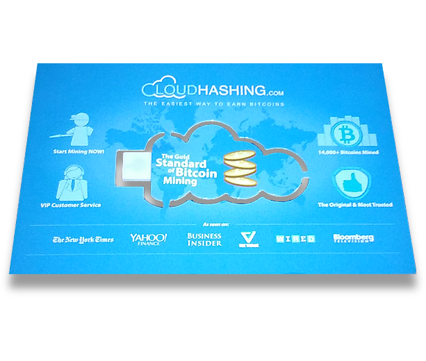 Cloudhashing USB postcard.