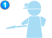 light blue worker icon